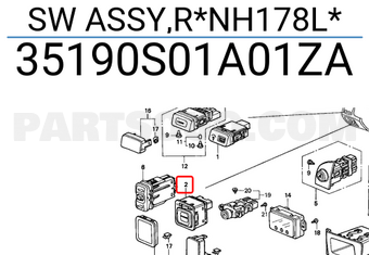 Honda 35190S01A01ZA SW ASSY,R*NH178L*