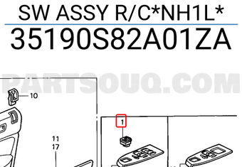 Honda 35190S82A01ZA SW ASSY R/C*NH1L*