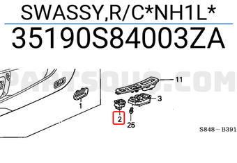 Honda 35190S84003ZA SWASSY,R/C*NH1L*