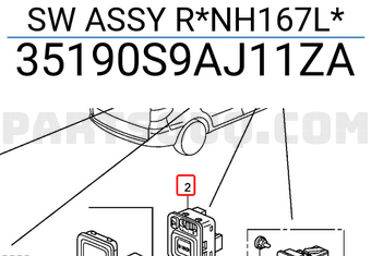 Honda 35190S9AJ11ZA SW ASSY R*NH167L*