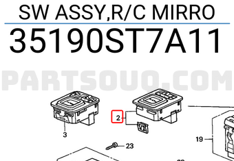 Honda 35190ST7A11 SW ASSY,R/C MIRRO