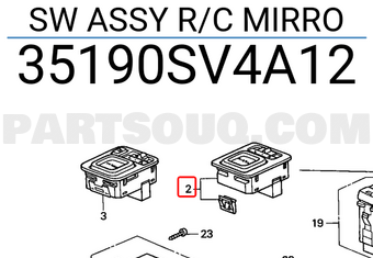 Honda 35190SV4A12 SW ASSY R/C MIRRO