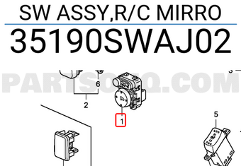 Honda 35190SWAJ02 SW ASSY,R/C MIRRO
