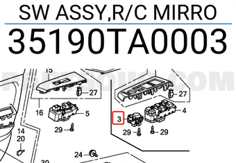 Honda 35190TA0003 SW ASSY,R/C MIRRO