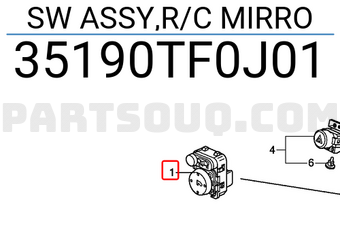 Honda 35190TF0J01 SW ASSY,R/C MIRRO