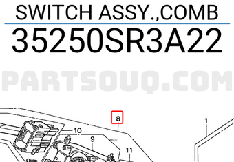 Honda 35250SR3A22 SWITCH ASSY.,COMB
