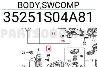 Honda 35251S04A81 BODY,SWCOMP