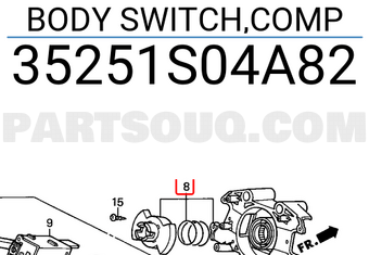 Honda 35251S04A82 BODY SWITCH,COMP