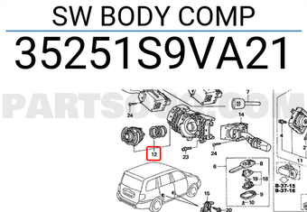 Honda 35251S9VA21 SW BODY COMP