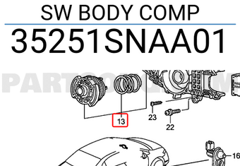 Honda 35251SNAA01 SW BODY COMP