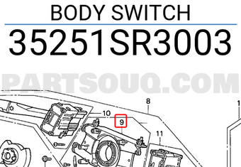 Honda 35251SR3003 BODY SWITCH