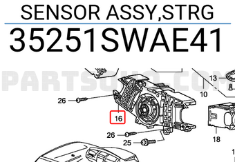 Honda 35251SWAE41 SENSOR ASSY,STRG