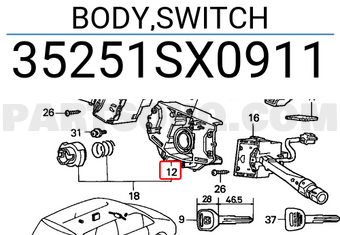Honda 35251SX0911 BODY,SWITCH