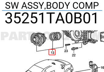 Honda 35251TA0B01 SW ASSY,BODY COMP