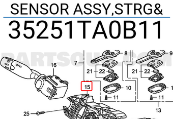 Honda 35251TA0B11 SENSOR ASSY,STRG