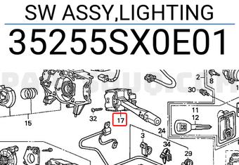 Honda 35255SX0E01 SW ASSY,LIGHTING