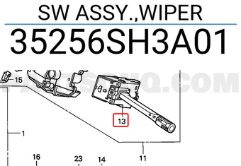 Honda 35256SH3A01 SW ASSY.,WIPER