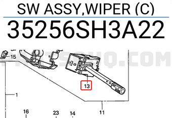 Honda 35256SH3A22 SW ASSY,WIPER (C)