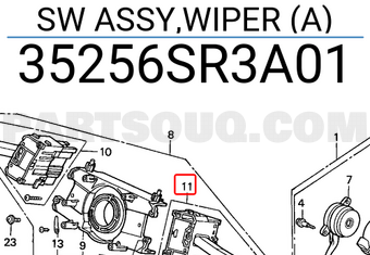 Honda 35256SR3A01 SW ASSY,WIPER (A)