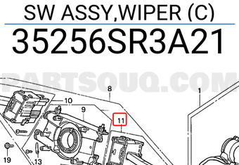 Honda 35256SR3A21 SW ASSY,WIPER (C)