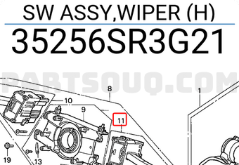 Honda 35256SR3G21 SW ASSY,WIPER (H)