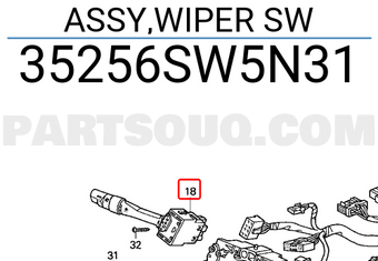 Honda 35256SW5N31 ASSY,WIPER SW