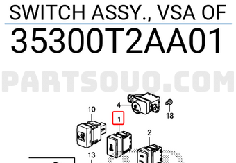 Honda 35300T2AA01 SWITCH ASSY., VSA OF