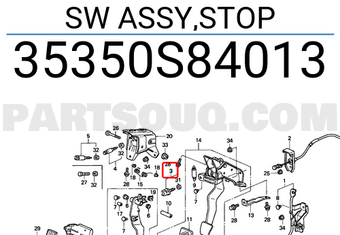 Honda 35350S84013 SW ASSY,STOP