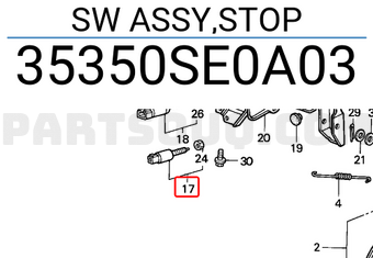 Honda 35350SE0A03 SW ASSY,STOP