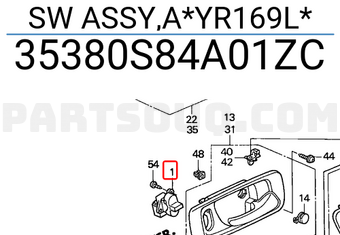 Honda 35380S84A01ZC SW ASSY,A*YR169L*
