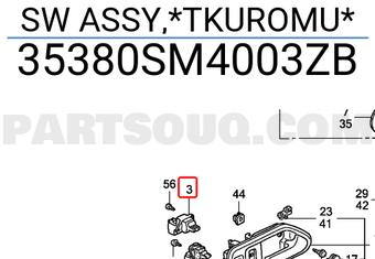 Honda 35380SM4003ZB SW ASSY,*TKUROMU*