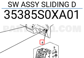 Honda 35385S0XA01 SW ASSY SLIDING D