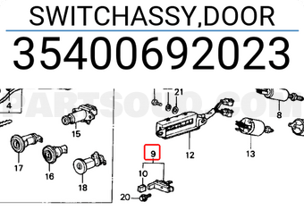 Honda 35400692023 SWITCHASSY,DOOR