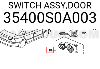 Honda 35400S0A003 SWITCH ASSY,DOOR