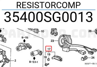 Honda 35400SG0013 RESISTORCOMP