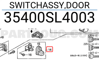 Honda 35400SL4003 SWITCHASSY,DOOR