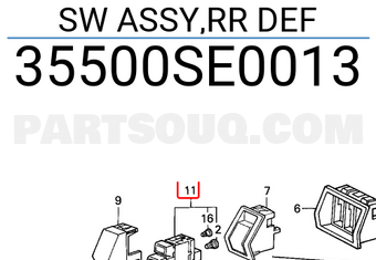 Honda 35500SE0013 SW ASSY,RR DEF