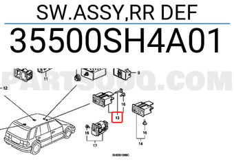 Honda 35500SH4A01 SW.ASSY,RR DEF