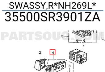 Honda 35500SR3901ZA SWASSY,R*NH269L*