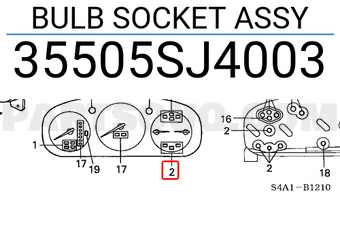 Honda 35505SJ4003 BULB SOCKET ASSY