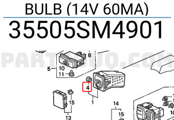 Honda 35505SM4901 BULB (14V 60MA)
