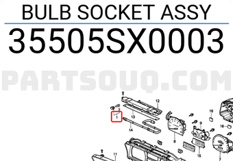 Honda 35505SX0003 BULB SOCKET ASSY