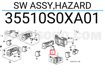 Honda 35510S0XA01 SW ASSY,HAZARD