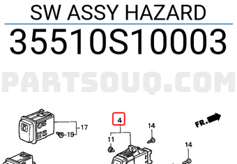 Honda 35510S10003 SW ASSY HAZARD