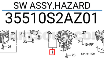 Honda 35510S2AZ01 SW ASSY,HAZARD