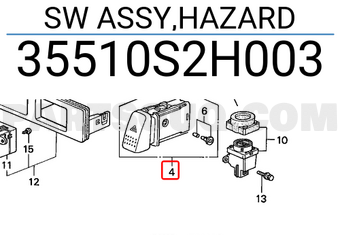 Honda 35510S2H003 SW ASSY,HAZARD