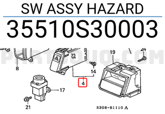 Honda 35510S30003 SW ASSY HAZARD