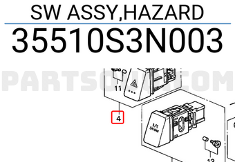 Honda 35510S3N003 SW ASSY,HAZARD