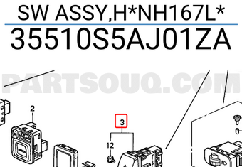 Honda 35510S5AJ01ZA SW ASSY,H*NH167L*