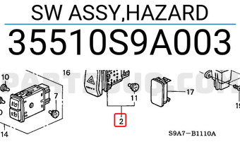 Honda 35510S9A003 SW ASSY,HAZARD